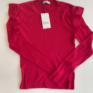 Zara Ruffle Shoulder Sweater with tags